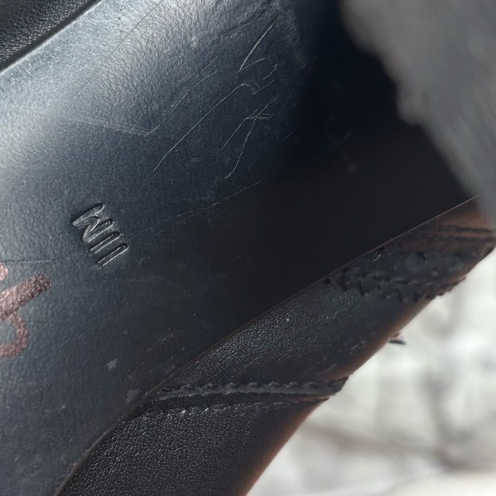 Eddie Bauer Vintage Y2K Black Leather Chunky Heel Boots Ankle Size 11 zip up - Picture 7 of 11